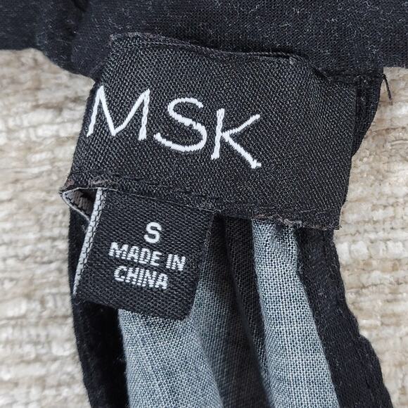 MSK Halter Maxi Dress Womens S Black Floral Tie Band Neck Vacation Summer Boho - Picture 2 of 16